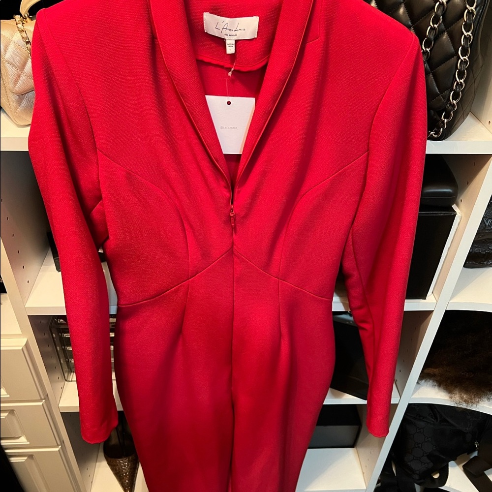 L'Academie The Julia Jumpsuit in Scarlet Red SzLarge - Picture 3 of 11